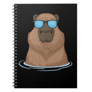 Caderno Espiral Legal Capybara Sunglass Rodent Capybaras