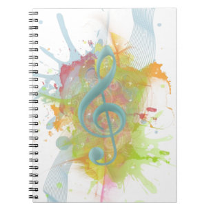 Caderno Espiral Legal coloração d'água, notas musicais