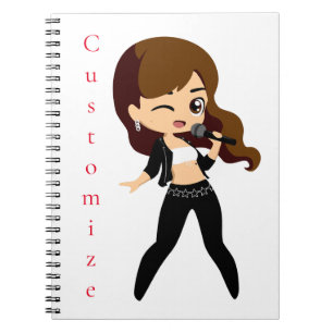 Caderno Espiral Legal garota canta Karaoke Thunder_Cove