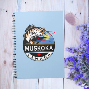 Caderno Espiral Legal Muskoka Canadá pescando no exterior