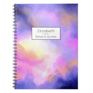 Caderno Espiral Legal Nuvens Surreais Design de Aquarela