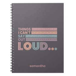 Caderno Espiral Legal Pastel coisas que não posso dizer alto Diári