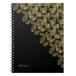Caderno Espiral Legenda do outono de Folhas Douradas