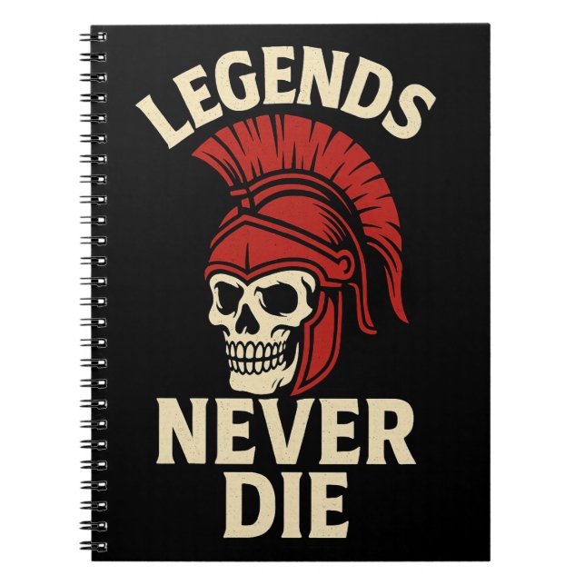 Caderno Espiral Legendas Nunca Morrem (Frente)