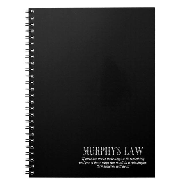Caderno Espiral Lei de Murphy (Frente)
