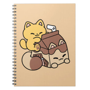 Caderno Espiral Leite de Chocolate Bebendo Felicidade – Comida de 