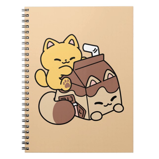 Caderno Espiral Leite de Chocolate Bebendo Felicidade – Comida de  (Frente)
