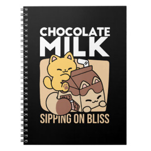 Caderno Espiral Leite de Chocolate Bebendo Felicidade – Comida de 