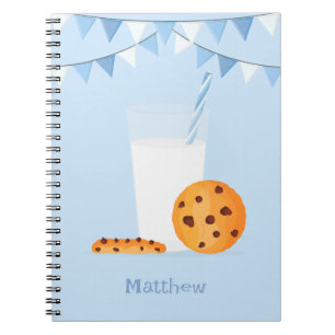 Caderno Espiral Leite e cookies