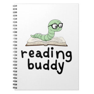 Caderno Espiral Leitura do Bookworm Bonito Amigo com Livro