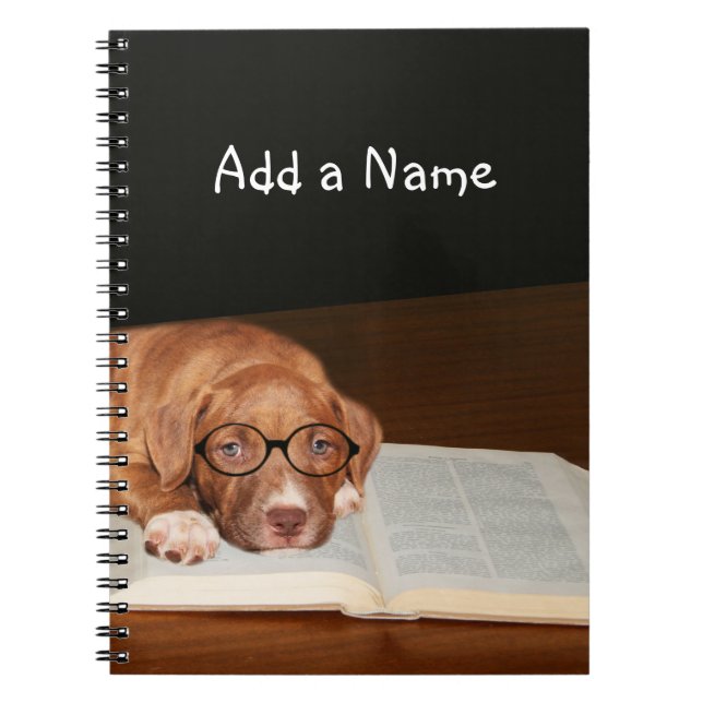 Caderno Espiral Leituras de filhotes Pitbull (Frente)