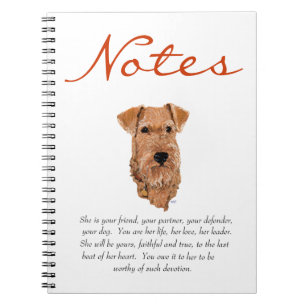 Caderno Espiral Lembrança do Terrier Irlandês - Feminino