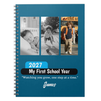 Caderno Espiral Lembrança Personalizada da Foto do Primeiro Dia de
