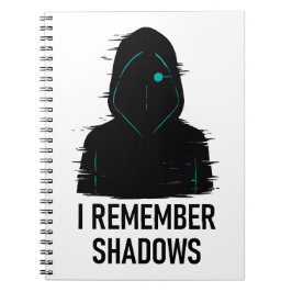 Caderno Espiral Lembro-me de Sombras - Design de Figura Hooded com