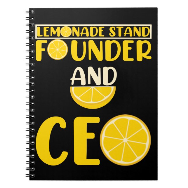 Caderno Espiral Lemonade Stand Boys Menina Engraçado CEO (Frente)