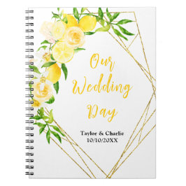 Caderno Espiral Lemons and Foliage Wedding Planner