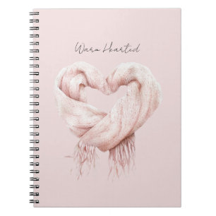 Caderno Espiral Lenço de Coração Cor-de-Rosa Rosado Coração Quente