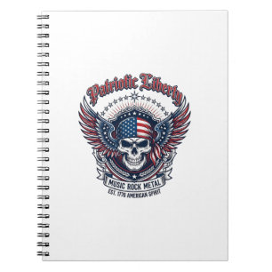 Caderno Espiral Lenço Patriótico Rocker Old Glory Música Rock Meta
