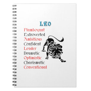 Caderno Espiral Leo Horoscope Sinal Zodiac
