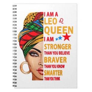 Caderno Espiral Leo Rainha, sou mais forte presente de aniversário