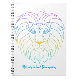 Caderno Espiral Leo World Domination