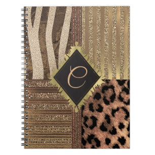 Caderno Espiral Leoa Safari Chique Selva Glamour Moderno Brilho
