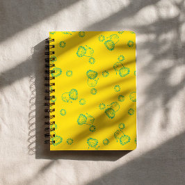 Caderno Espiral Leões Teais Kawaii & Luz do Sol – Padrão Fofo