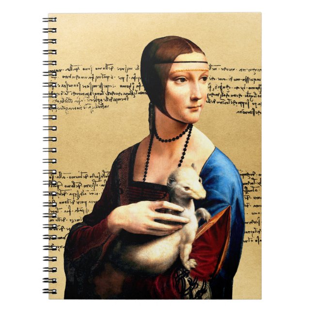 Caderno Espiral Leonardo da Vinci Lady com Ermine (Frente)