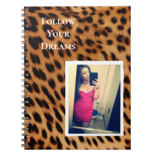 Caderno Espiral Leopard Imprima sua citação personalizada de foto