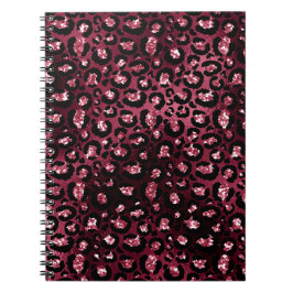 Caderno Espiral Leopard Imprimido de Borgonha