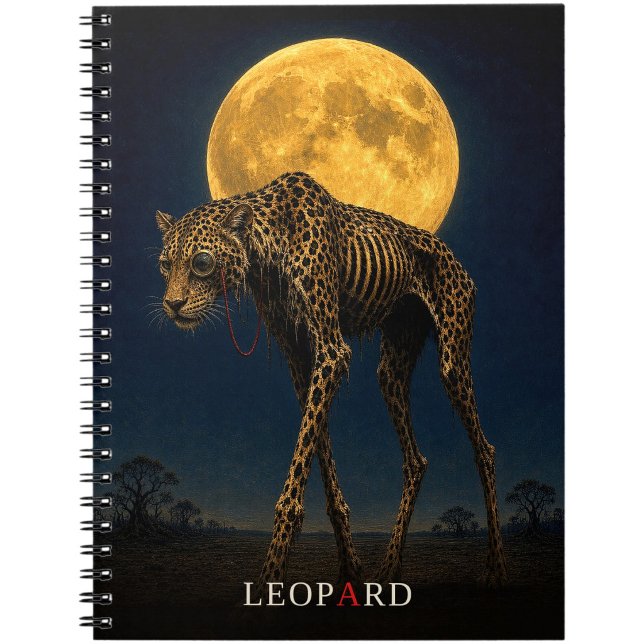 Caderno Espiral Leopard Monóculo gótico Surrealista (Criador carregado)