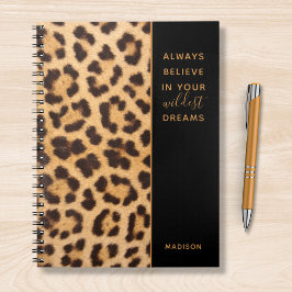 Caderno Espiral Leopard Print Acredita na Na moda moderna personal