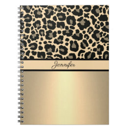 Caderno Espiral Leopard Print Animal Cheetah Dourada Trendari Safa