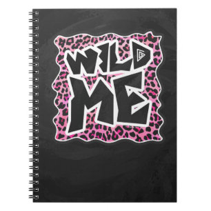 Caderno Espiral Leopard Wild Me Design preto e rosa quente