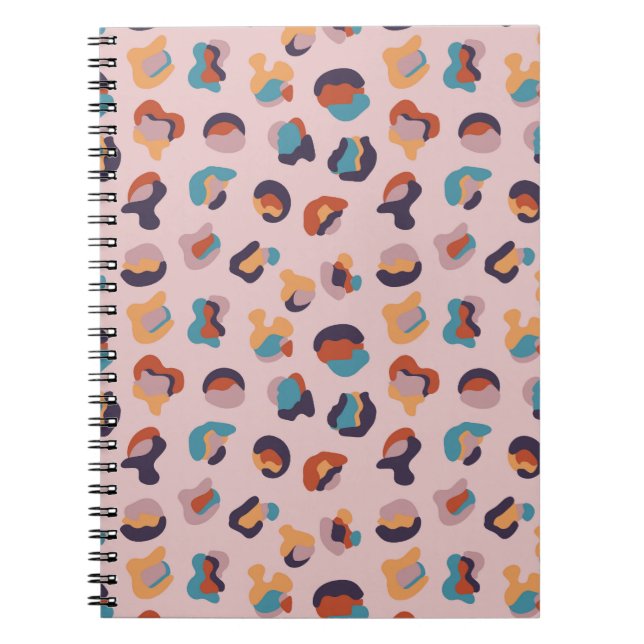 Caderno Espiral Leopardo Animal Rosa Moderno (Frente)