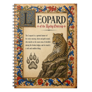 Caderno Espiral Leopardo, Arte do Bestiário Medieval