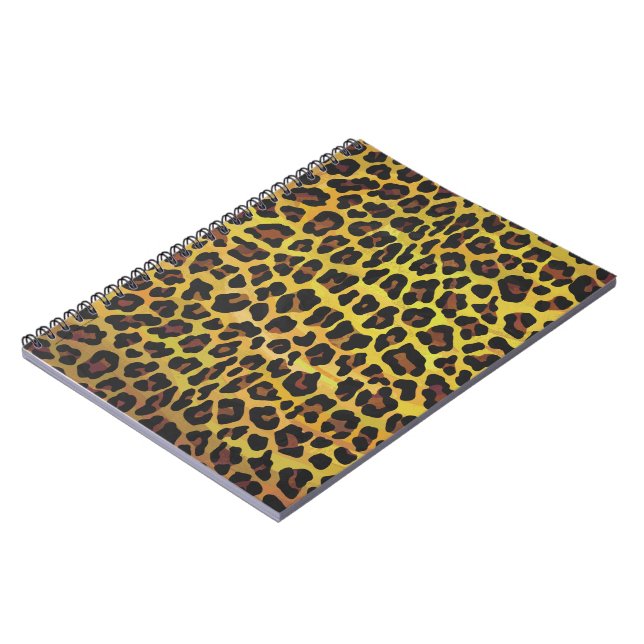 Caderno Espiral Leopardo Castanho e Impressão Amarelo (Left Side)