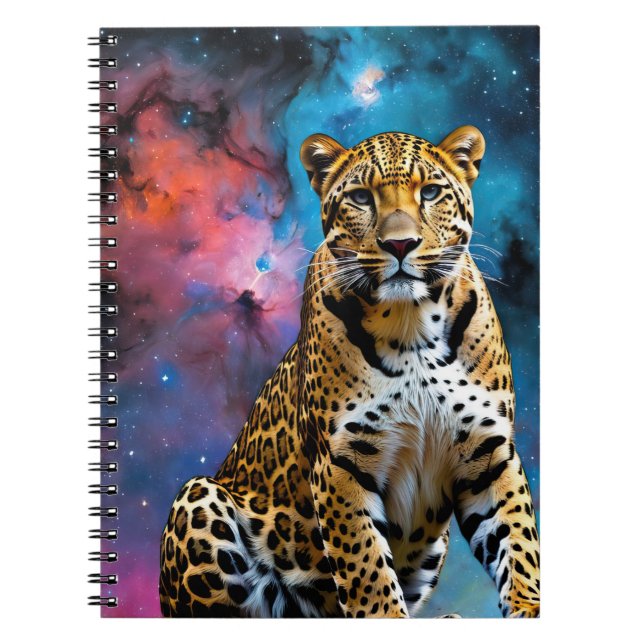 Caderno Espiral Leopardo Cósmico (Frente)