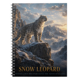 Caderno Espiral Leopardo-da-neve Highlands Alpinos ANIMAIS