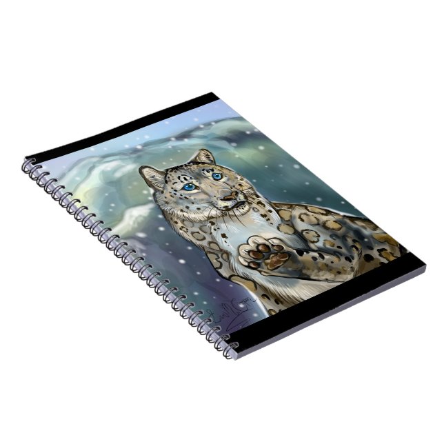 Caderno Espiral Leopardo de Neve~notebook (Lado Direito)