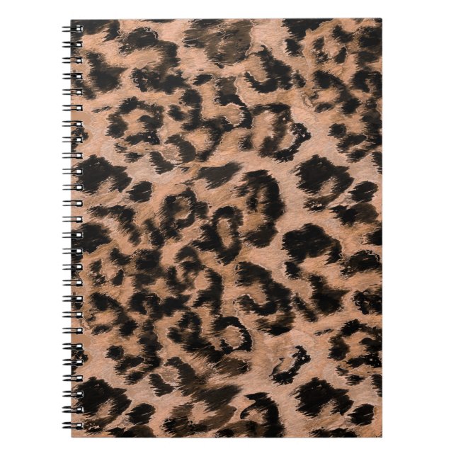 Caderno Espiral Leopardo - impressão de animais com impressão (Frente)