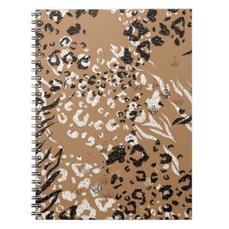 Caderno Espiral Leopardo moderno: padrão natural selvagem.