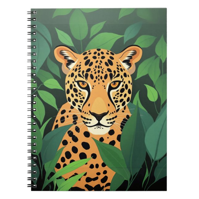Caderno Espiral Leopardo na Selva  (Frente)
