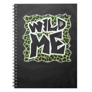 Caderno Espiral Leopardo Negro e Impressão Verde