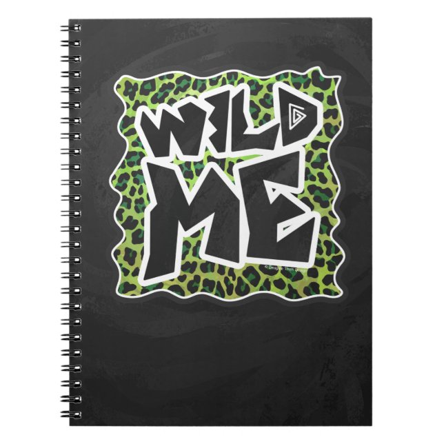 Caderno Espiral Leopardo Negro e Impressão Verde (Frente)