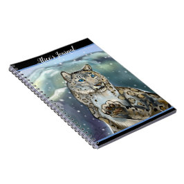 Caderno Espiral Leopardo Personalizado da Neve~notebook