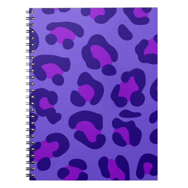 Caderno Espiral Leopardo Roxo Elétrico (Frente)