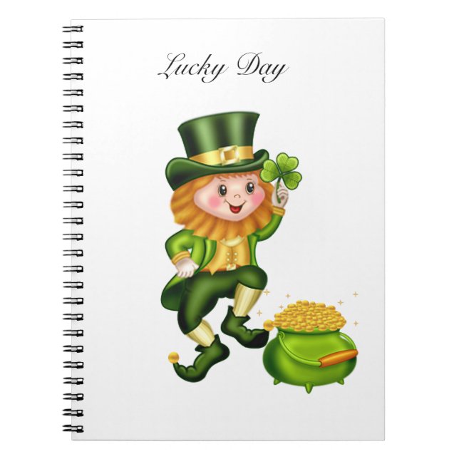 Caderno Espiral Leprecaína e pote de ouro (Frente)