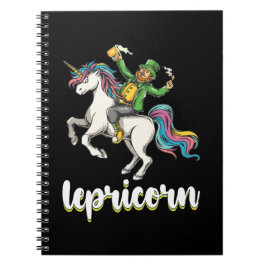 Caderno Espiral Lepricorn Leprechaun Unicórnio Dia de São Patrício