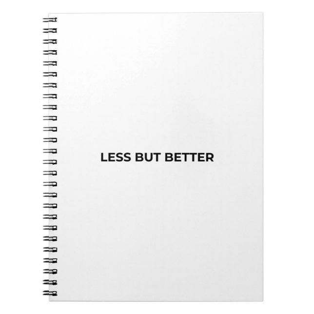 Caderno Espiral Less But Better Minimalist Typographic (Frente)